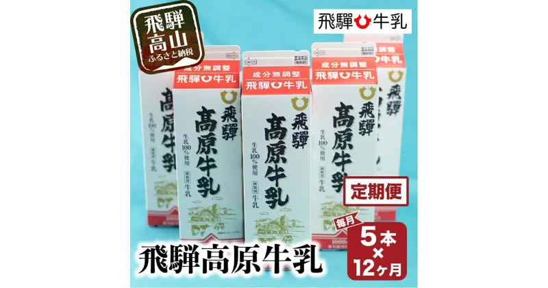 【ふるさと納税】牛乳 定期便 60本 ( 1L × 5本 × 12ヶ月 ) 飛騨牛乳 岐阜 高山市 飛騨高山 岐阜県 | 1000ml 送料無料 お取り寄せ 人気 お楽しみ おすすめ