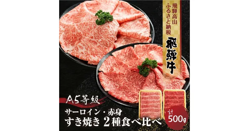 【ふるさと納税】2種食べ比べすき焼き！飛騨牛A5等級（サーロイン250g、赤身もも250g） 500g 丹生川精肉 JJ005VP