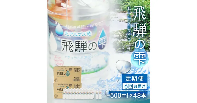 【ふるさと納税】【6回　定期便】天然水　飛騨の雫　500ml×48本　(2ケース)　ミネラルウォーター ミネラルウォーター 水 ペットボトル 飲料水 500ミリリットル 白啓酒店 飛騨高山 JS102 お楽しみ