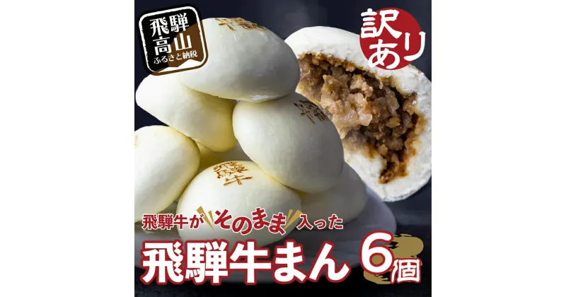 【ふるさと納税】訳あり 飛騨牛まん 6個セット 中華まん にくまん 牛まん 飛騨牛 簡易包装 惣菜 清水弥生堂 飛騨高山 間食 おやつ GV005