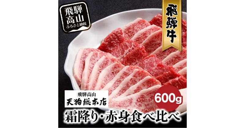 【ふるさと納税】A5 飛騨牛 焼肉 盛り合わせ ( 赤身 & 霜降り) 600g 食べ比べ 雌牛 飛騨高山 天狗総本店 黒毛和牛 肉 飛騨高山 熨斗 のし 焼肉セット TR4430