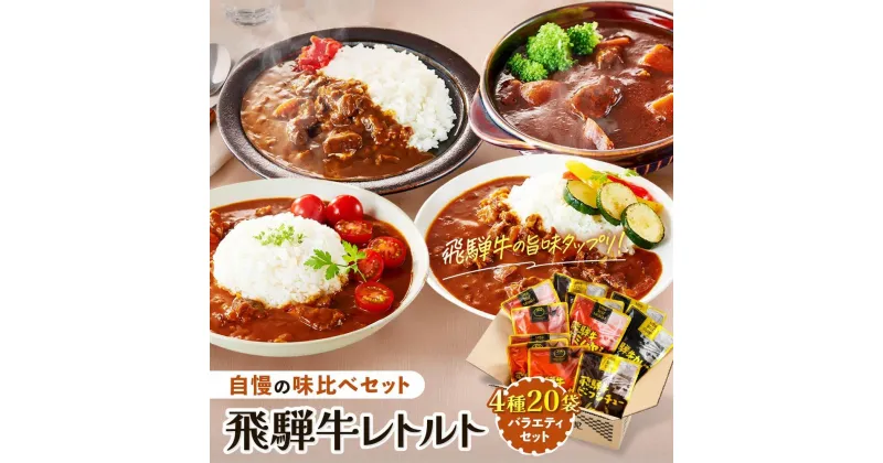 【ふるさと納税】訳あり 飛騨牛レトルト4種20袋！ バラエティセット 飛騨牛 肉 牛 カレー ビーフカレー トマトカレー ビーフシチュー デミハヤシ レトルト 20袋 簡易包装 レトルトカレー ご当地カレー 便利 飛騨高山 ふるさと清見21 DC001 | 食品 人気 おすすめ 送料無料