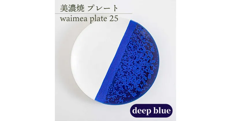 【ふるさと納税】＼美しく咲いた結晶釉のうつわ／【美濃焼】25cmプレート waimea plate 25 『deep blue』 食器 器 皿 多治見市/柴田商店 [TAL010]