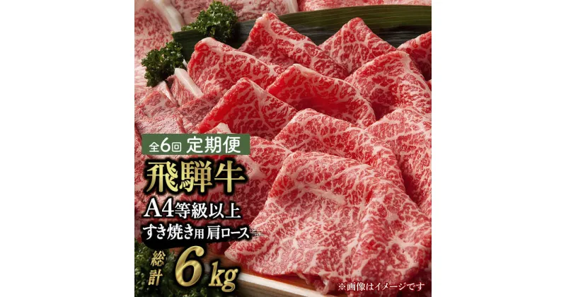 【ふるさと納税】【 6回 定期便 】【 飛騨牛 すき焼き 用 】 A4 等級 以上 ロース / 肩ロース 1kg 和牛 ブランド牛 国産 多治見市/肉の丸長 [TAZ022]