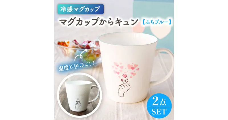 【ふるさと納税】【美濃焼】温度で変化する器 冷感マグカップ（2個）マグカップからキュン『ふちブルー』【丸モ高木陶器】≪多治見市≫ 食器 [TBA143]