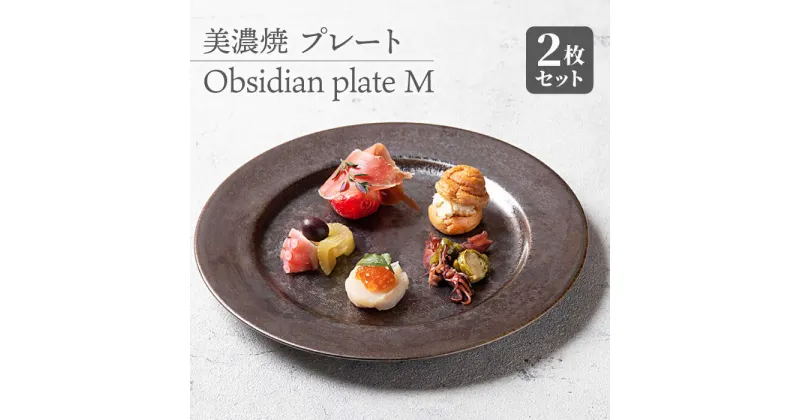 【ふるさと納税】【美濃焼】 プレートM 2枚セット Obsidian plate M pair set 食器 器 うつわ 多治見市/柴田商店 [TAL073]