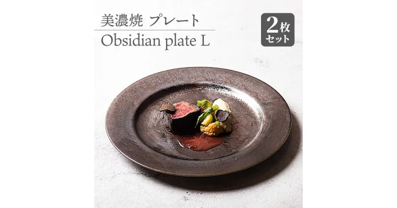 【ふるさと納税】【美濃焼】 プレートL 2枚セット Obsidian plate L pair set 【柴田商店】≪多治見市≫ 食器 大皿 ペア [TAL075]