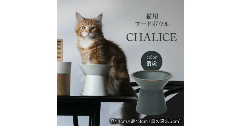 【ふるさと納税】【美濃焼】 ネコ用 フードボウル CHALICE / food bowl（keshizumi消炭） / & CAT フードボウル ペット用 ペット用品 多治見市/アペックスハート [TAB008]