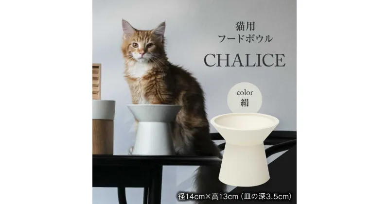 【ふるさと納税】【美濃焼】 ネコ用 フードボウル CHALICE / food bowl （kinu絹） / & CAT フードボウル ペット用 ペット用品 多治見市/アペックスハート [TAB009]