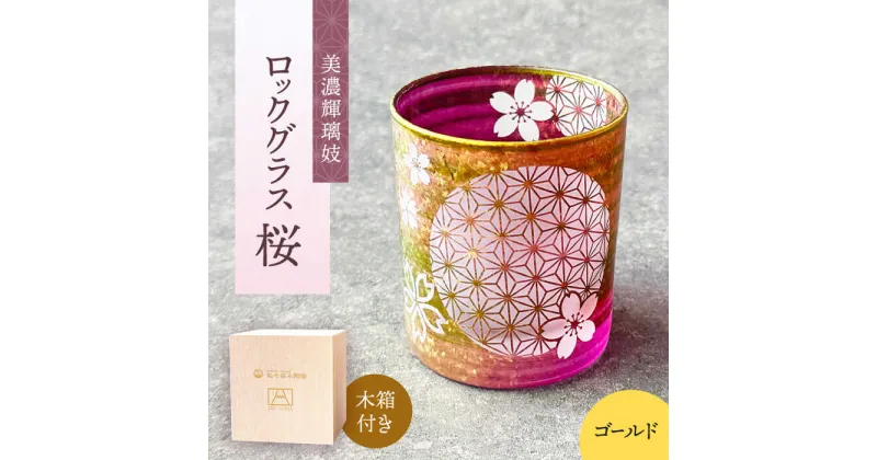 【ふるさと納税】美濃輝璃妓 ロックグラス 『桜』 【丸モ高木陶器】食器 グラス 酒器 [TBA195]