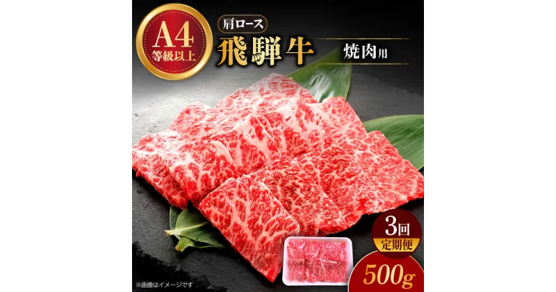 【ふるさと納税】【3回定期便】 飛騨牛 焼肉用 ロース・肩ロース 500g A4等級以上 多治見市 / 渡辺精肉店 和牛 ブランド牛 牛肉[TAZ031]