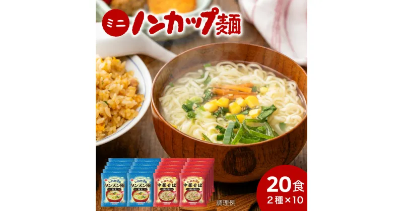 【ふるさと納税】インスタントラーメン 麺だけ 袋麺 ご当地 ミニ お湯を注ぐだけ！ミニノンカップ麺らーめんセット20食（2種×10食）～（醤油・塩 各10食） らーめん ラーメン インスタント 醤油 しょうゆ 塩 しお 非常食 スープ あと一品