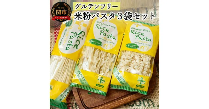 【ふるさと納税】グルテンフリー ライスパスタ 3袋セット S1 スパゲッティ/フジッリ/フェットチーネ 米粉パスタ 岐阜県産ハツシモ100% 国産 小麦粉不使用 乾麺 糖質制限 米粉麺 備蓄 長期保存 防災食 ローリングストック用 PLUSパスタ G5-01