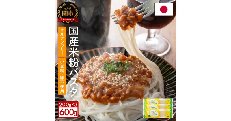 【ふるさと納税】グルテンフリー ライスパスタ スパゲッティ3袋（1.7mm） 200g×3 S4 米粉パスタ 岐阜県産ハツシモ100% 国産 小麦粉不使用 乾麺 糖質制限 米粉麺 備蓄 長期保存 防災食 ローリングストック用 PLUSパスタ G5-04