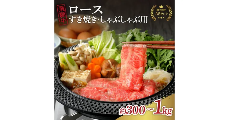 【ふるさと納税】【数量限定】飛騨牛 A5 等級 ロース 内容量が選べる ( 300g 500g 1kg ) すき焼き すきやき しゃぶしゃぶ チルド 冷蔵 発送 黒毛和牛 ブランド牛 和牛 国産 牛肉 お祝い 誕生日 プレゼント 高級 お取り寄せ グルメ 送料無料 岐阜県 中津川市 F4N-1231var