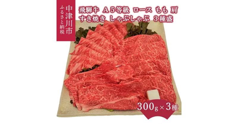 【ふるさと納税】【数量限定】飛騨牛 A5 等級 すき焼き しゃぶしゃぶ 3種 盛り ロース もも 肩 各 300g 計 900g チルド 冷蔵 発送 黒毛和牛 国産 牛 肉 和牛 ブランド牛 高級 お取り寄せ グルメ お祝い 記念日 送料無料 岐阜県 中津川市 F4N-1252