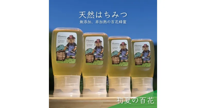 【ふるさと納税】合計1200g 天然蜂蜜 国産蜂蜜 非加熱 生はちみつ 岐阜県 美濃市産 初夏 (蜂蜜300g入りピタッとボトル4本セット)B12　 ハニー 調理 料理 味付け 甘味 百花蜜 深い味わい 自然の味 無添加