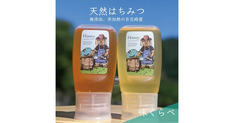 【ふるさと納税】合計600g 天然蜂蜜 国産蜂蜜 非加熱 生はちみつ 岐阜県 美濃市産 味比べ 蜂蜜300g入りピタッとボトル2本セットC5　 ハニー 調理 料理 味付け 甘味 百花蜜 深い味わい 自然の味 無添加