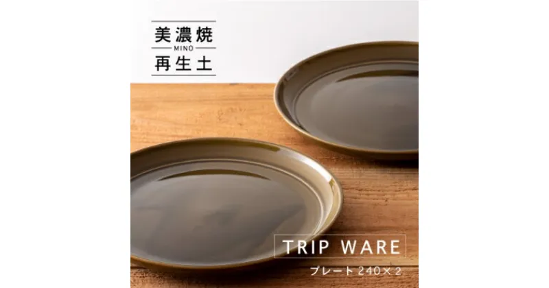 【ふるさと納税】【美濃焼・tripware】グッドデザイン賞受賞 プレート240　2枚　緑釉【1262028】