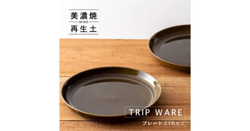 【ふるさと納税】【美濃焼・tripware】グッドデザイン賞受賞 プレート210　2枚　緑釉【1262041】