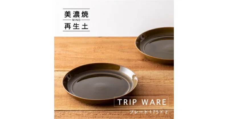 【ふるさと納税】【美濃焼・tripware】グッドデザイン賞受賞 プレート175　2枚　緑釉【1262046】