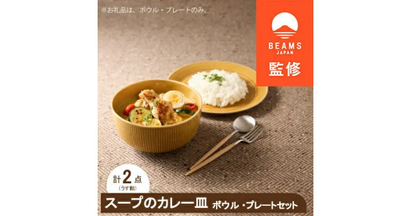 【ふるさと納税】【BEAMS JAPAN監修】 miyama.のカレーのうつわ　スープのカレー皿　うす飴【1456272】