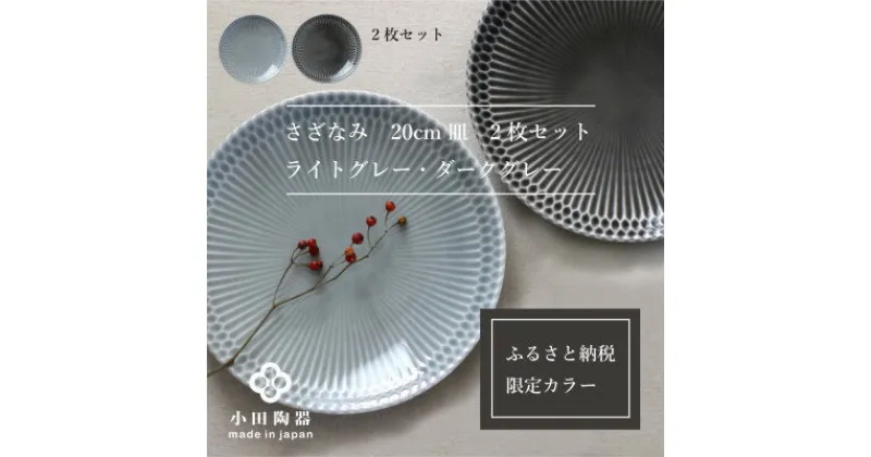 【ふるさと納税】〈ふるさと納税特別カラー〉小田陶器のさざなみ20皿　2枚セット(ライトグレー・ディープグレー)【1464456】