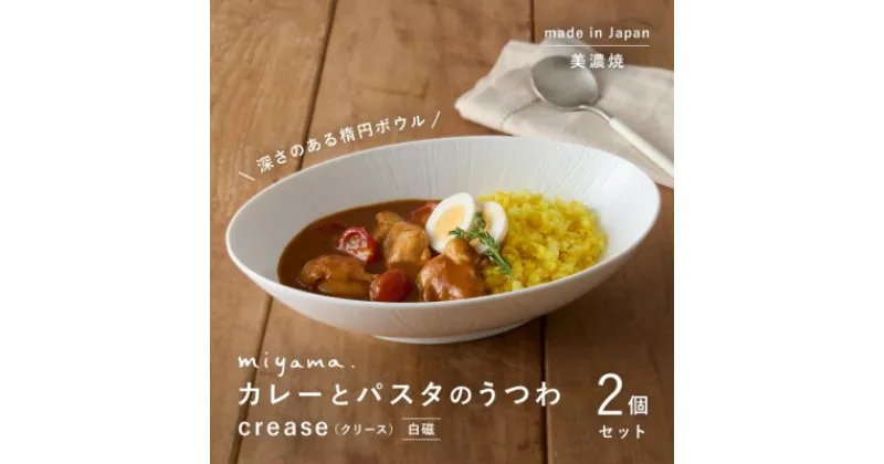 【ふるさと納税】【美濃焼】miyama.のカレーとパスタのうつわ(クリース)2個セット　白磁【1500207】