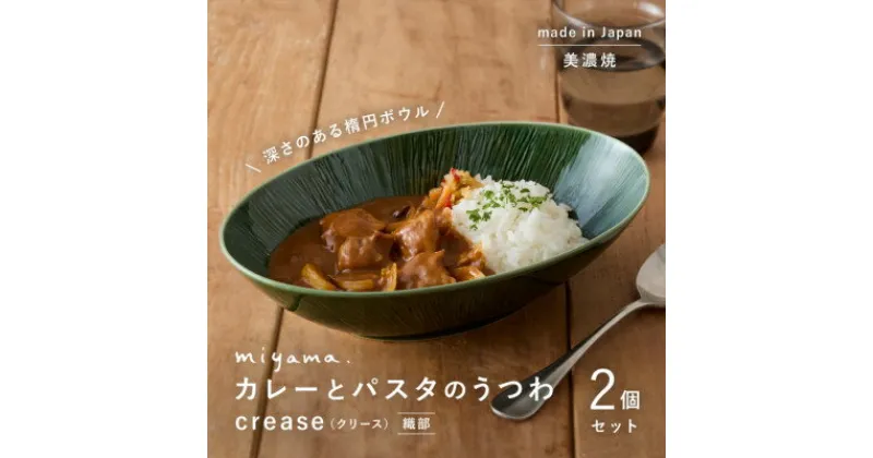 【ふるさと納税】【美濃焼】miyama.のカレーとパスタのうつわ(クリース)2個セット　織部【1500209】