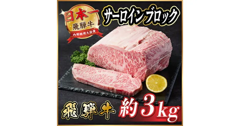 【ふるさと納税】飛騨牛 サーロインブロック 3kg【冷蔵便】【配送不可地域：離島】【1523263】