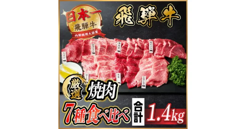 【ふるさと納税】飛騨牛　焼肉厳選7種食べ比べセット　約1.4kg(味つけ用タレ・つけタレ付き)【配送不可地域：離島】【1532682】