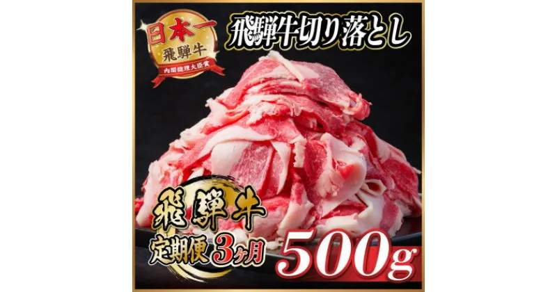 【ふるさと納税】【毎月定期便】飛騨牛　切り落とし　約500g【冷蔵便】全3回【配送不可地域：離島】【4055013】