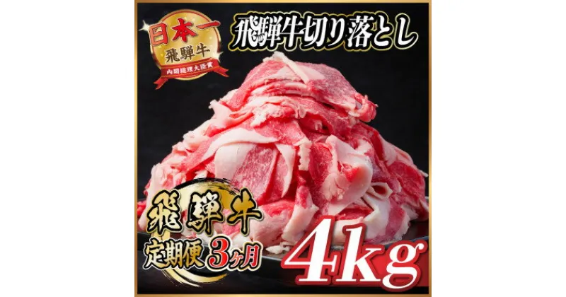 【ふるさと納税】【毎月定期便】飛騨牛　切り落とし　約4kg【冷蔵便】全3回【配送不可地域：離島】【4055092】