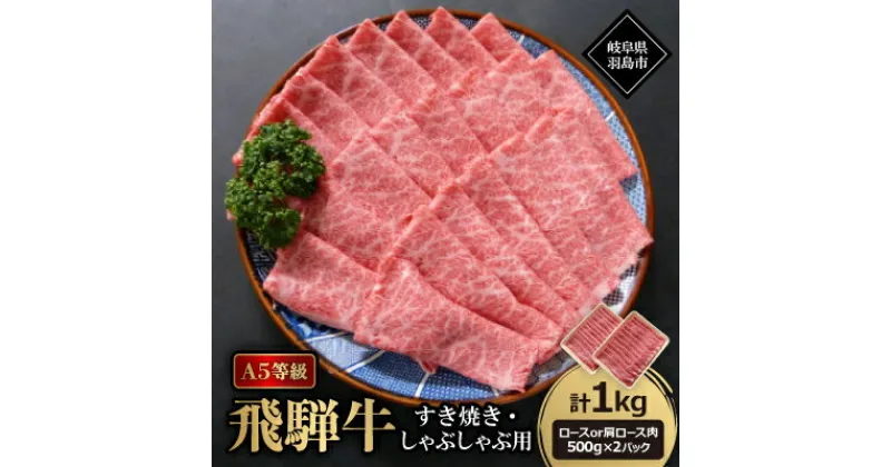 【ふるさと納税】A5等級飛騨牛:すき焼き・しゃぶしゃぶ用1kg　ロース又は肩ロース肉【配送不可地域：離島】【1537740】