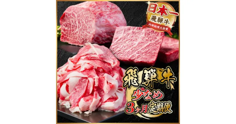 【ふるさと納税】【毎月定期便】飛騨牛 少なめ定期便 計1kg【冷蔵便】全3回【配送不可地域：離島】【4055497】