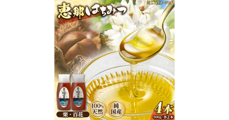 【ふるさと納税】恵那蜂蜜 4本セット (百花蜂蜜500g×2本、栗蜂蜜500g×2本) 国産 はちみつ 岐阜 恵那市 / はち工房こうけつ[AUDF016]