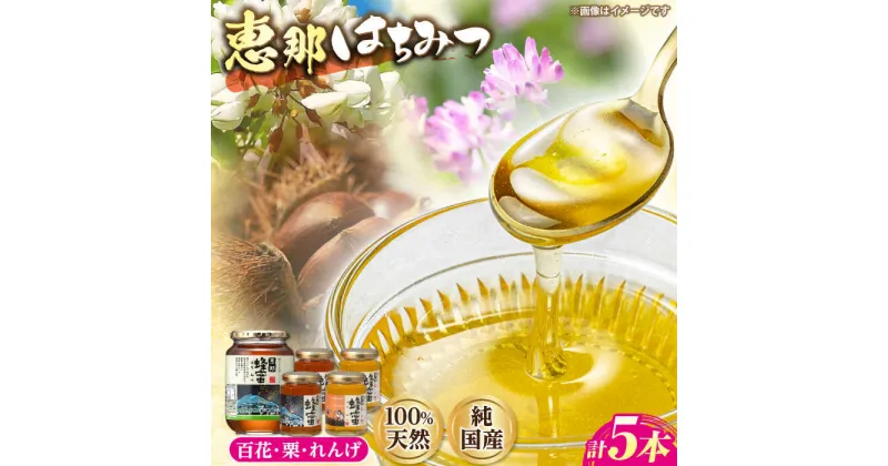 【ふるさと納税】恵那蜂蜜 5本セット (蓮華蜂蜜180g×2本、百花蜂蜜1000g×1本、栗蜂蜜180g×2本) 国産 はちみつ 岐阜 恵那市 / はち工房こうけつ[AUDF039]