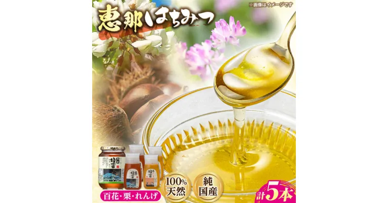 【ふるさと納税】恵那蜂蜜 5本セット (蓮華蜂蜜300g×2本、百花蜂蜜1000g×1本、栗蜂蜜300g×2本) 国産 はちみつ 岐阜 恵那市 / はち工房こうけつ[AUDF042]